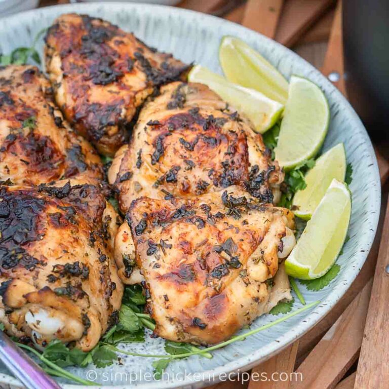 chicken thighs marinated in cilantro lime cooked in an air fryer