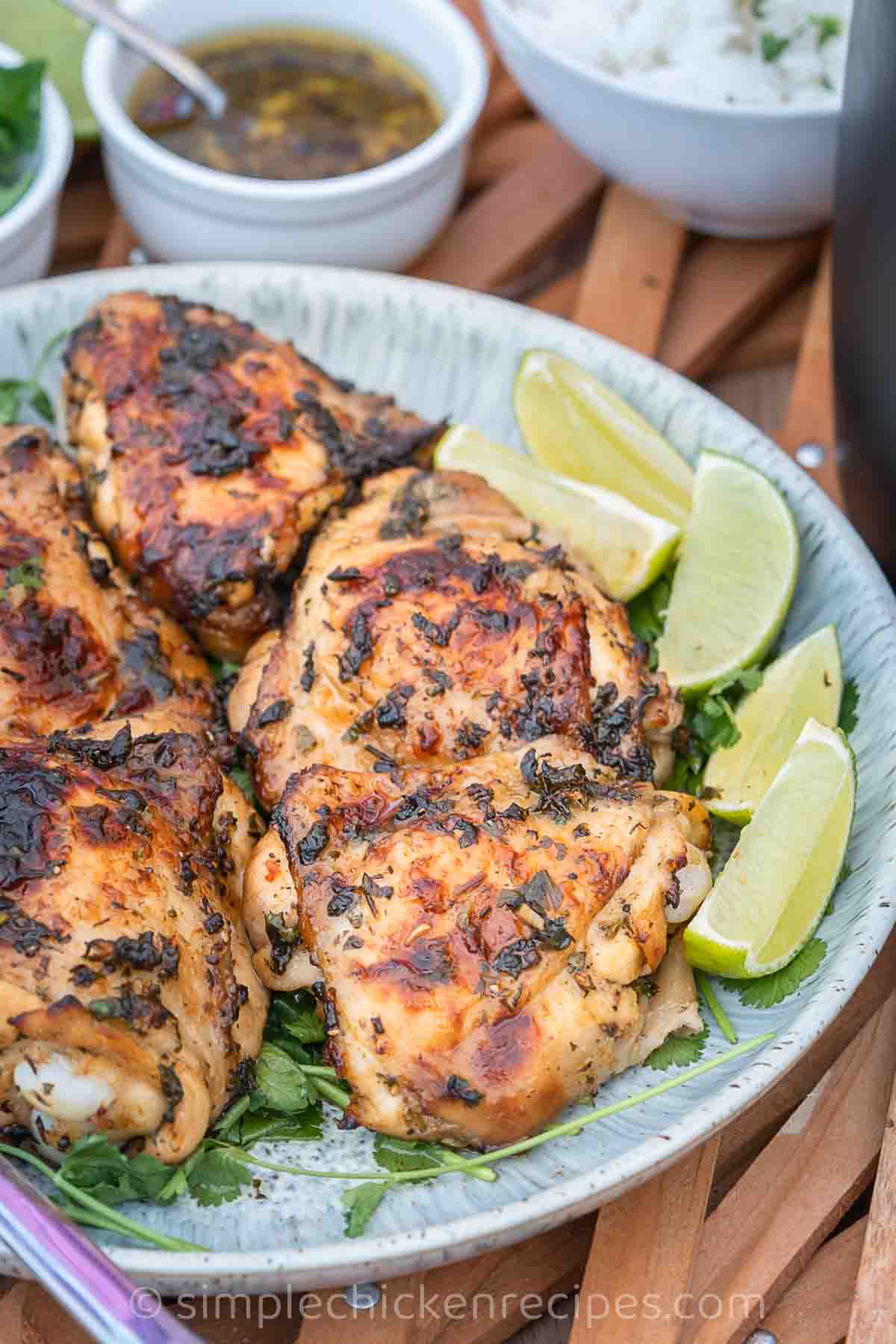 boneless chicken thighs marinated in cilantro lime cooked in an air fryer