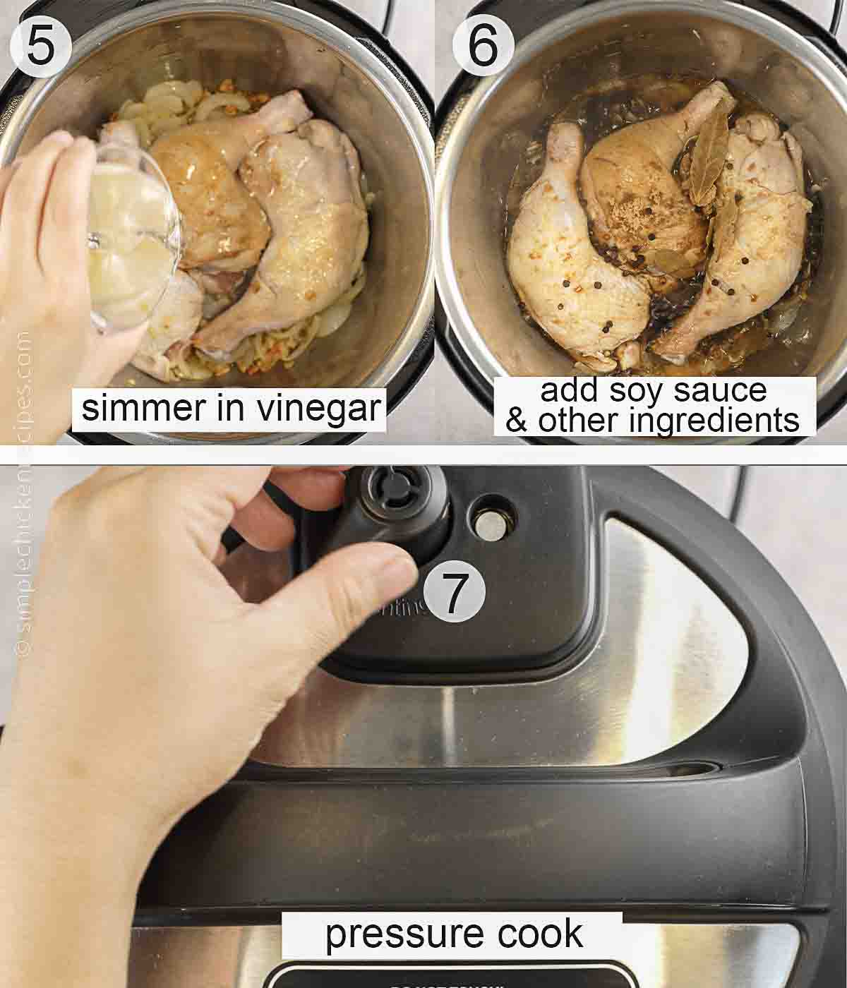 steps on how to cook chicken adobo in an instant pot